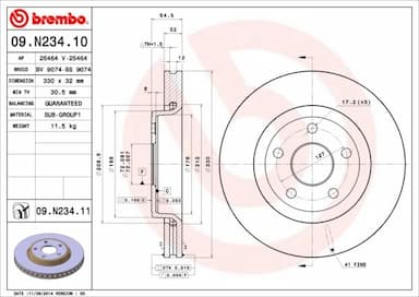 Bremžu diski BREMBO 09.N234.11 1