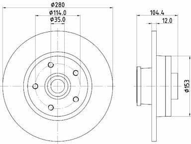 Bremžu diski HELLA 8DD 355 125-281 1