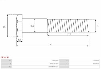 Remkomplekts, Starteris AS-PL SP3019P 2