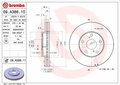 Bremžu diski BREMBO 09.A386.11 1