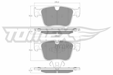 Bremžu uzliku kompl., Disku bremzes TOMEX Brakes TX 17-291 1