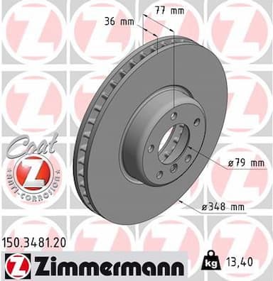 Bremžu diski ZIMMERMANN 150.3481.20 1