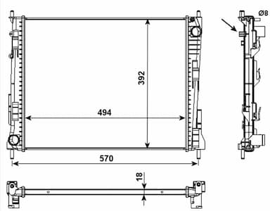 Radiators, Motora dzesēšanas sistēma NRF 53992 1