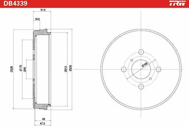 Bremžu trumulis TRW DB4339 2