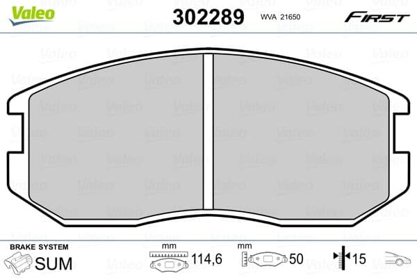 Bremžu uzliku kompl., Disku bremzes VALEO 302289 1