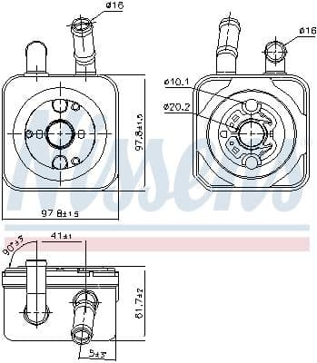 Eļļas radiators, Motoreļļa NISSENS 90853 5