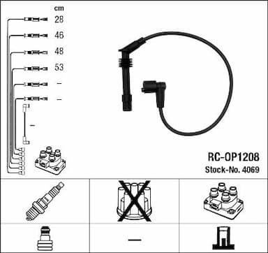 Augstsprieguma vadu komplekts NGK 4069 1