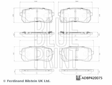 Bremžu uzliku kompl., Disku bremzes BLUE PRINT ADBP420075 2