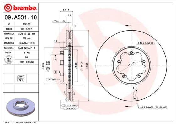 Bremžu diski BREMBO 09.A531.10 1