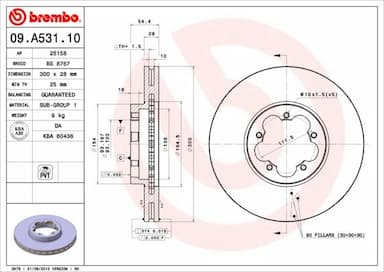 Bremžu diski BREMBO 09.A531.10 1