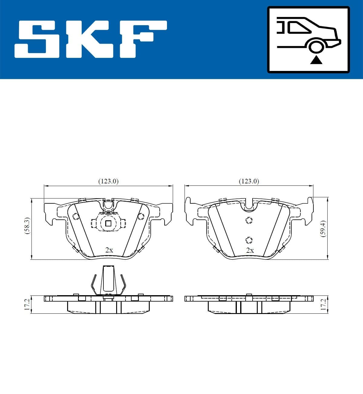 Bremžu uzliku kompl., Disku bremzes SKF VKBP 90240 1