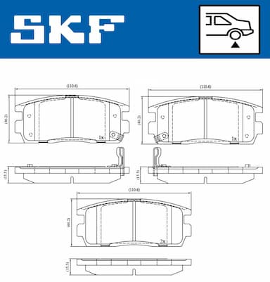 Bremžu uzliku kompl., Disku bremzes SKF VKBP 90556 A 2