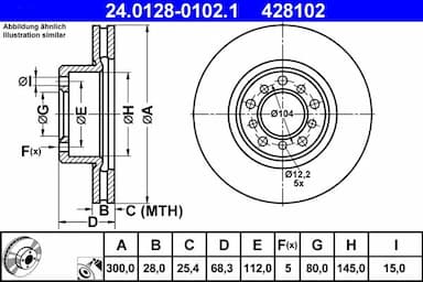 Bremžu diski ATE 24.0128-0102.1 1