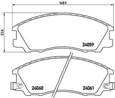 Bremžu uzliku kompl., Disku bremzes BREMBO P 30 017 1