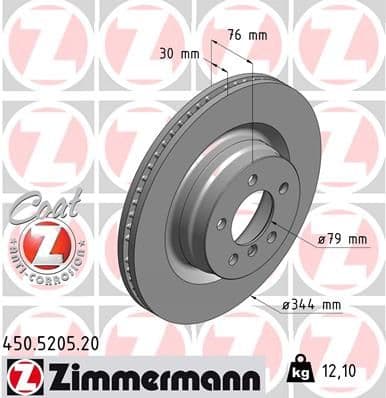 Bremžu diski ZIMMERMANN 450.5205.20 1