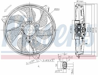 Ventilators, Motora dzesēšanas sistēma NISSENS 85662 6