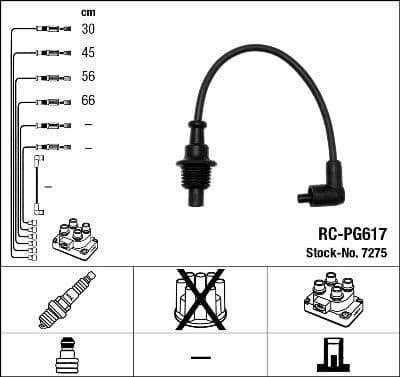 Augstsprieguma vadu komplekts NGK 7275 1