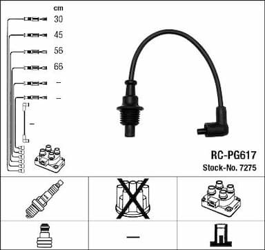 Augstsprieguma vadu komplekts NGK 7275 1