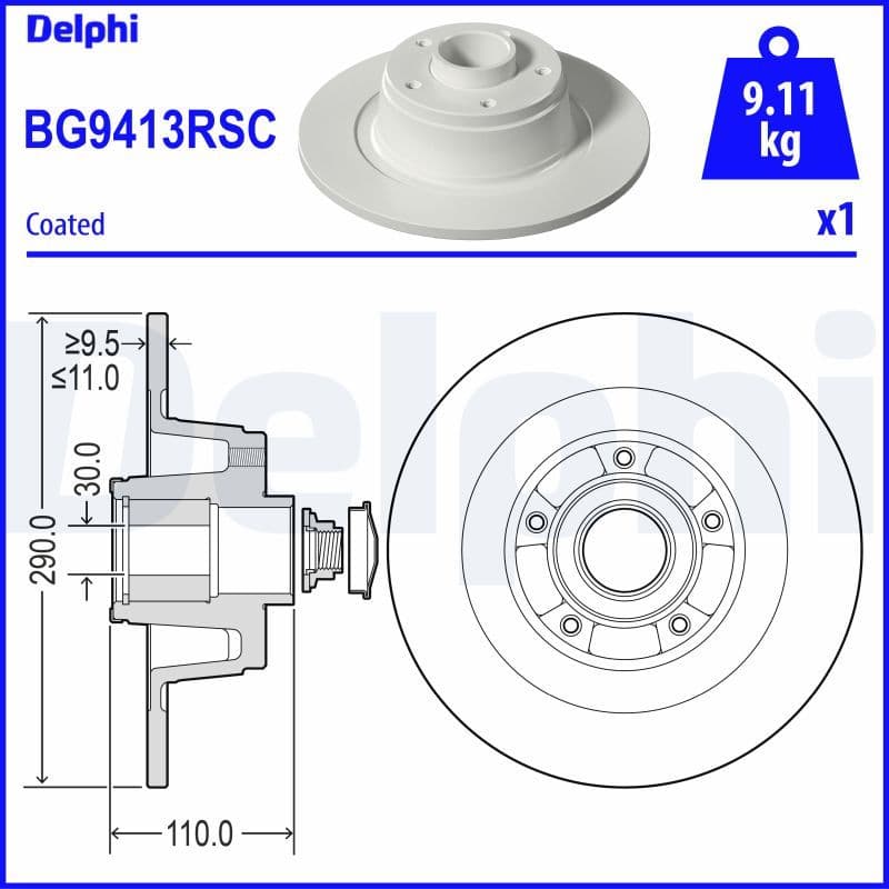 Bremžu diski DELPHI BG9413RSC 1