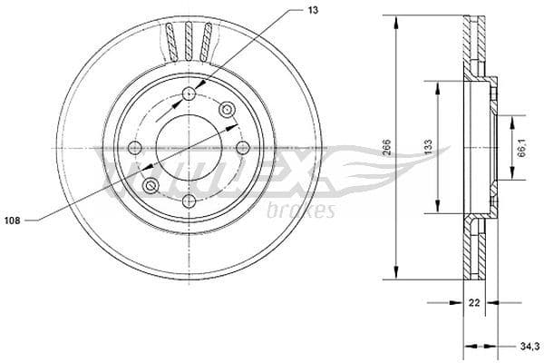 Bremžu diski TOMEX Brakes TX 70-05 1