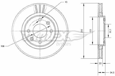 Bremžu diski TOMEX Brakes TX 70-05 1