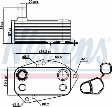 Eļļas radiators, Motoreļļa NISSENS 90890 6