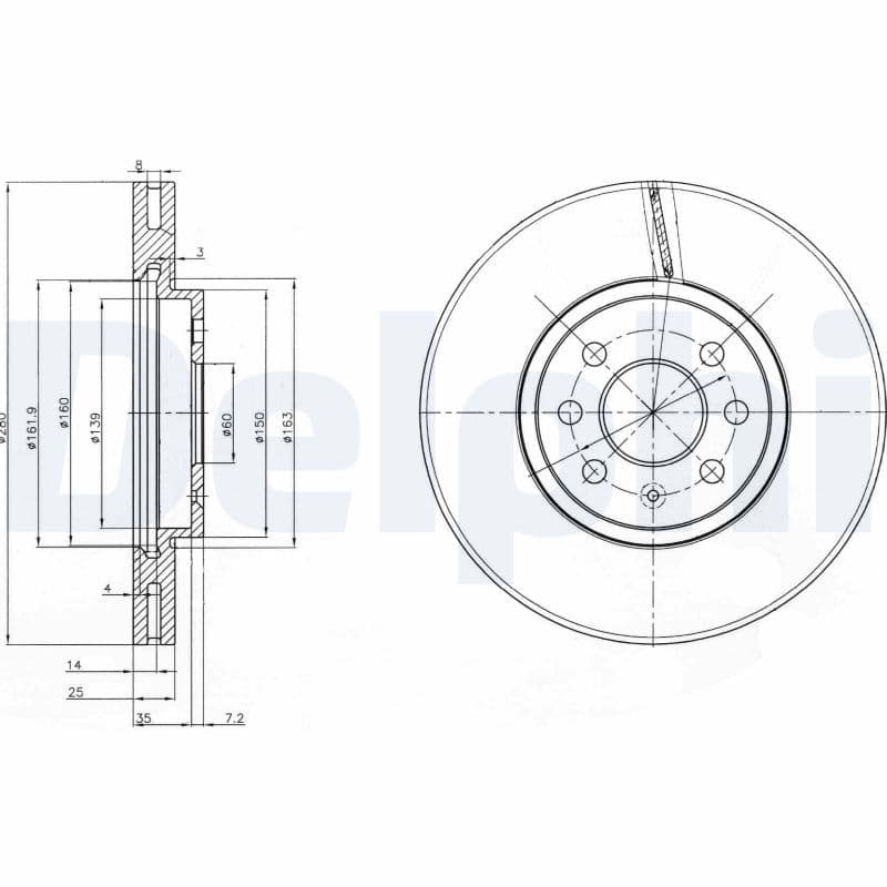 Bremžu diski DELPHI BG3989 1