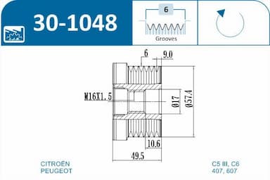 Ģeneratora brīvgaitas mehānisms IJS GROUP 30-1048 2