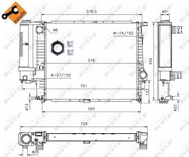 Radiators, Motora dzesēšanas sistēma NRF 53852 4