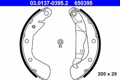 Bremžu loku komplekts ATE 03.0137-0395.2 1