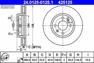 Bremžu diski ATE 24.0125-0125.1 1