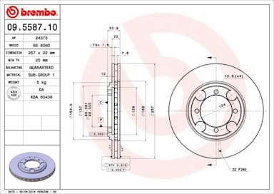 Bremžu diski BREMBO 09.5587.10 1