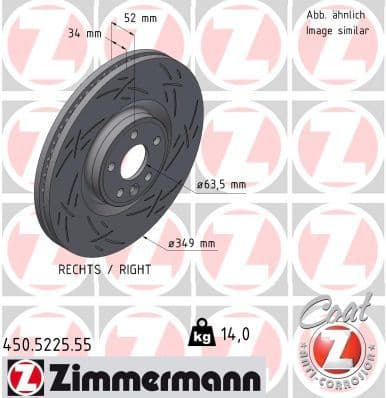 Bremžu diski ZIMMERMANN 450.5225.55 1