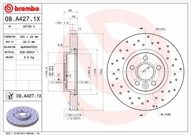 Bremžu diski BREMBO 09.A427.1X 1