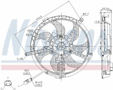 Ventilators, Motora dzesēšanas sistēma NISSENS 85632 6