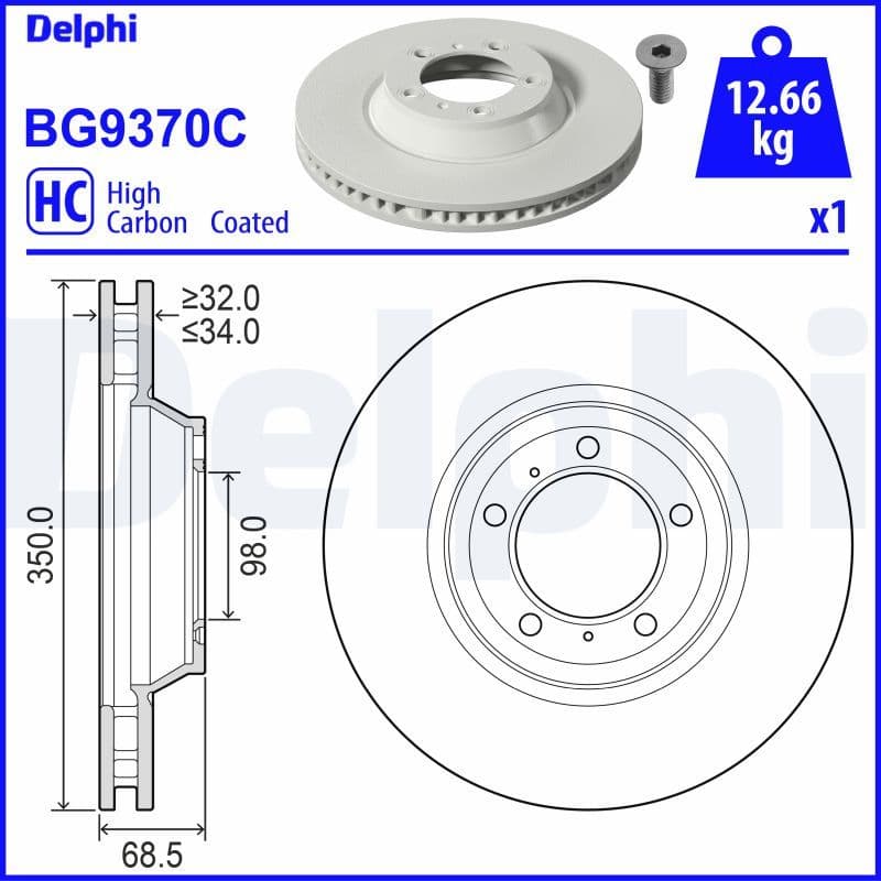 Bremžu diski DELPHI BG9370C 1