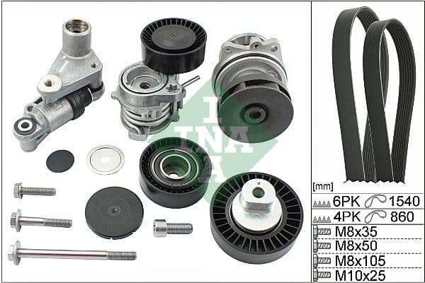 Ūdenssūknis + ķīļrievu siksnas komplekts Schaeffler INA 529 0053 30 1