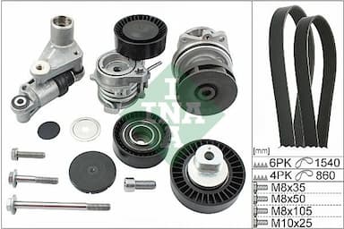 Ūdenssūknis + ķīļrievu siksnas komplekts Schaeffler INA 529 0053 30 1