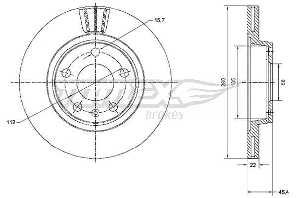 Bremžu diski TOMEX Brakes TX 70-21 1