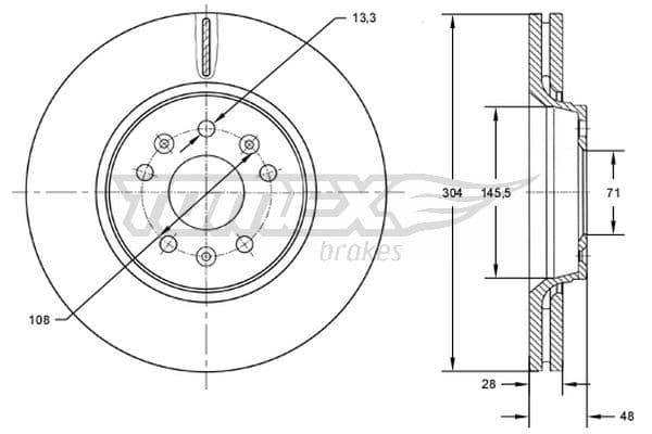 Bremžu diski TOMEX Brakes TX 72-63 1