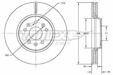 Bremžu diski TOMEX Brakes TX 72-63 1