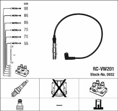 Augstsprieguma vadu komplekts NGK 0932 1