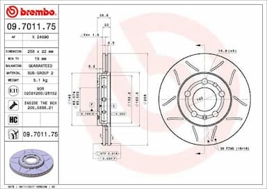 Bremžu diski BREMBO 09.7011.75 1