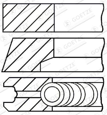 Virzuļa gredzenu komplekts GOETZE ENGINE 08-529300-00 1