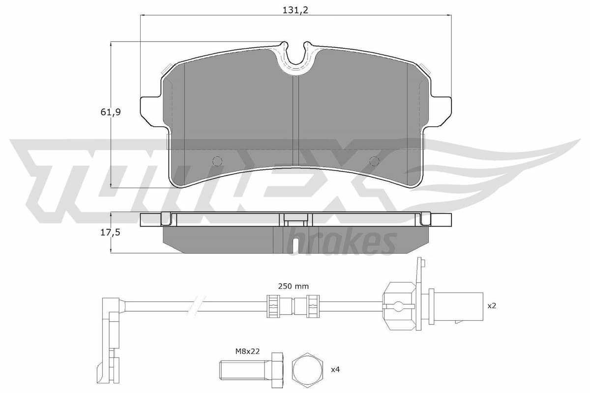 Bremžu uzliku kompl., Disku bremzes TOMEX Brakes TX 18-88 1