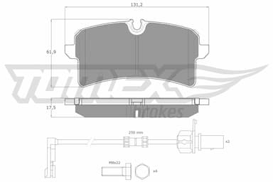 Bremžu uzliku kompl., Disku bremzes TOMEX Brakes TX 18-88 1