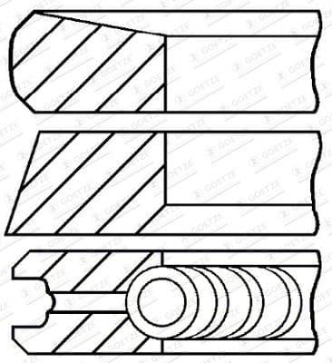 Virzuļa gredzenu komplekts GOETZE ENGINE 08-424907-00 1