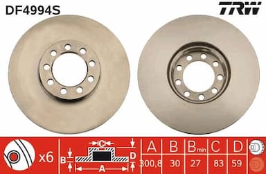 Bremžu diski TRW DF4994S 1