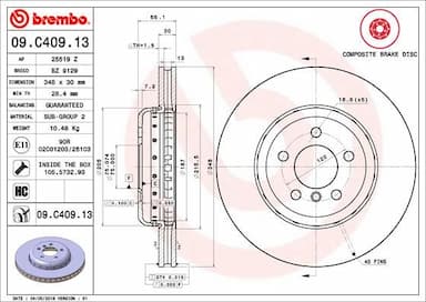 Bremžu diski BREMBO 09.C409.13 1