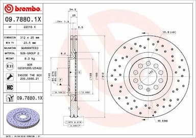 Bremžu diski BREMBO 09.7880.1X 1